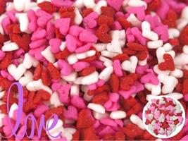 Kerry Mini Red White and Pink Heart Sprinkles 1oz 